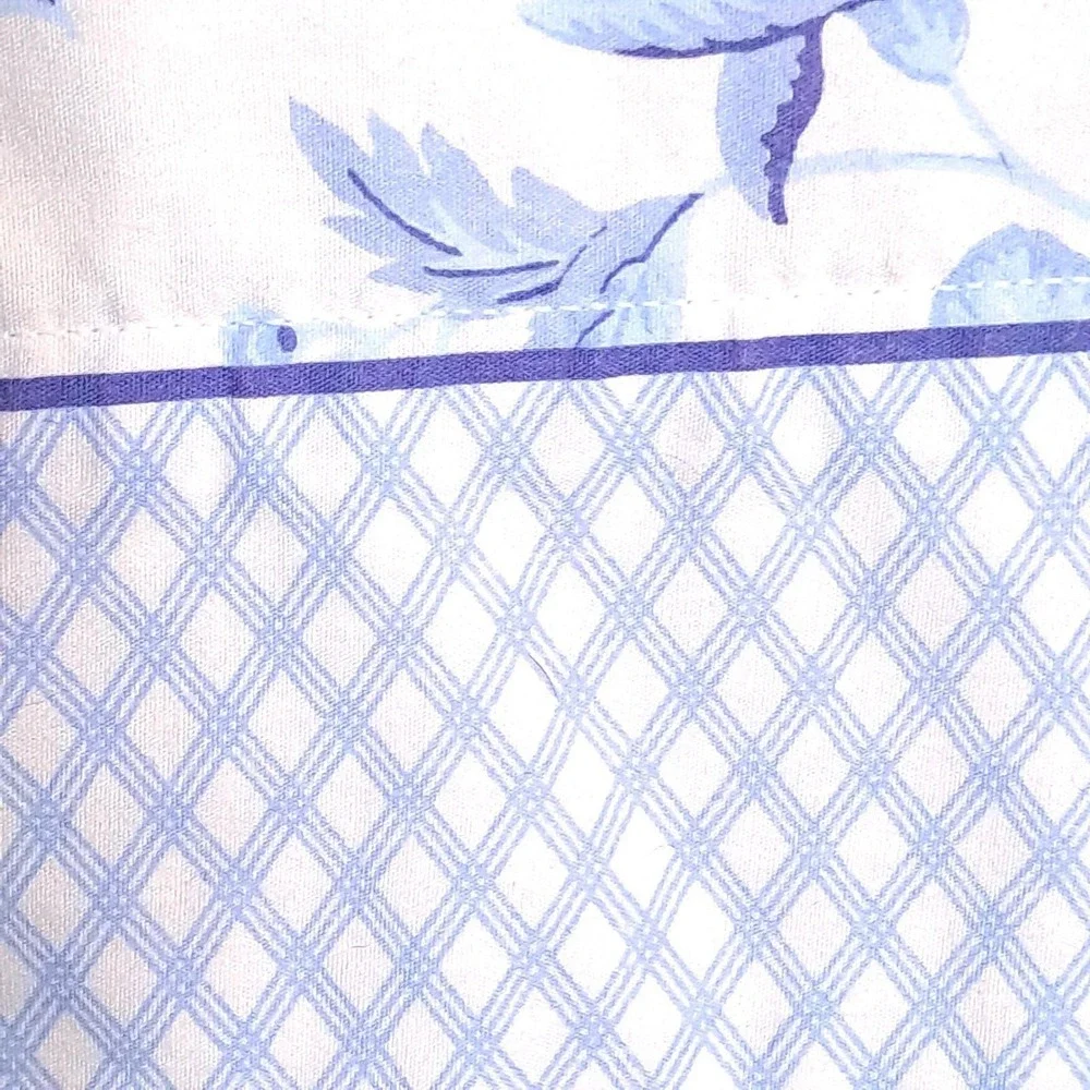 Vintage‎ Floral Flat Bed Sheet Twin Blue White Vintage Toile Cottagecore Fabric